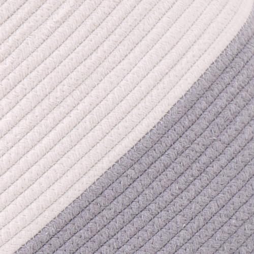 Large Cotton Rope Basket, Woven Storage Basket for Toy, Laundry and Blanket Organizer Basket, Round Hamper Basket with Handles for Kid's Room 17.7"x16.9"