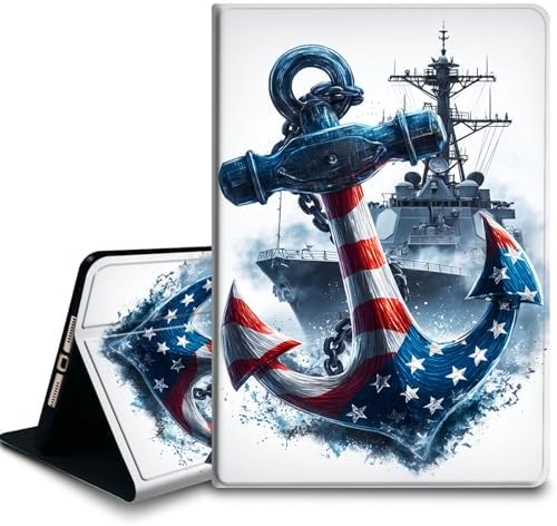 Bxgolkgd Tablet Case for Samsung Galaxy Tab A9 Plus/A9+ 5G 11 Inch 2023(SM-X210/X215/X216/X218),Shockproof Stand Cover with Heat Dissipation,Auto Wake/Sleep Function,American Flag Anchor