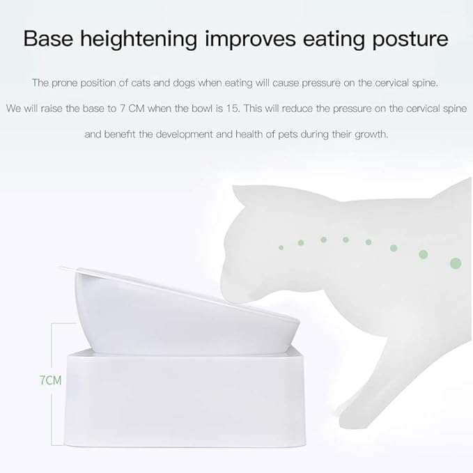 Marchul Cat Bowls, Pet Food Bowls, 15° Tilted Cat Bowl for Indoor Cats, Dog Food and Water Bowl Set