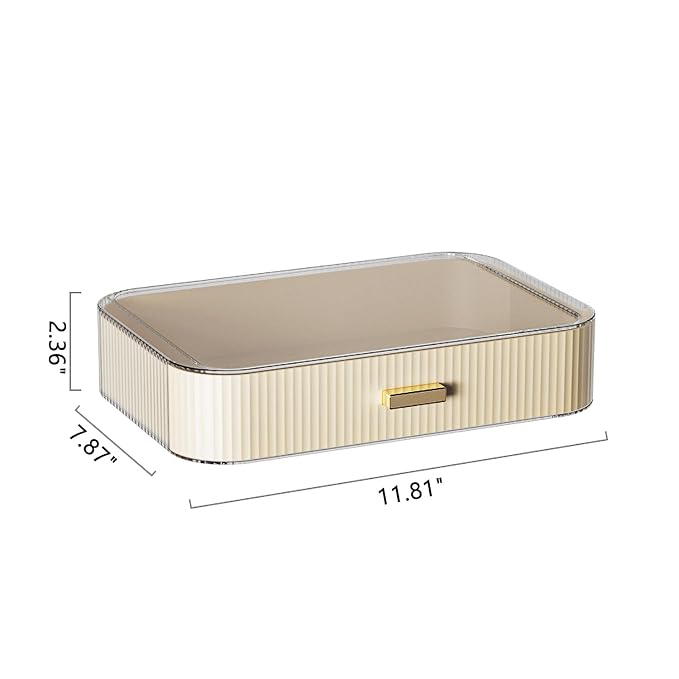 Stackable Makeup Storage Drawers, Bathroom Counter Organizer. | Drawers Can be Stacked, Cosmetic Display Case, Ideal for Make Up, Skincare, Perfume; Suitable for Dresser Top, Vanity