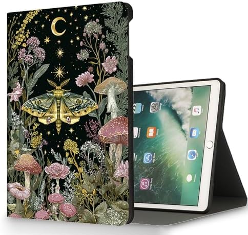 for Microsoft Surface Pro 11/10/9-13" 2024/2022 Tablet Case,Auto Wake/Sleep,Adjustable Stand Protective Cover - Moth Mushroom Starry Night
