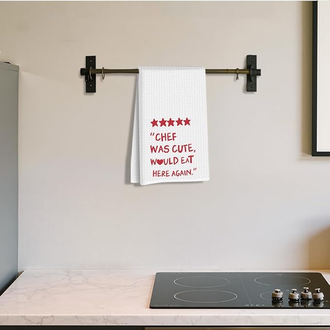 Hanamiya Na Chef Gifts Kitchen Towels 24x14 Inch, Cute Hostess Reusable Dish Towels for Kitchen Decor, Waffle Weave Absorbent Hand Cloth Tea Towel, Cute Hostess Gifts for Women Mom Friend