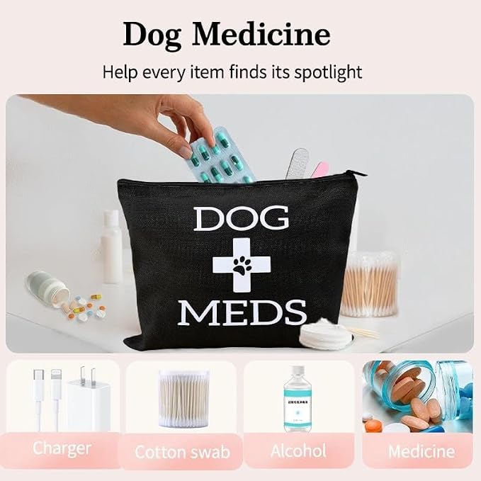 Small Dog Traveling Medicine Bag Dog Med Pouch for Supplies Pet Emergency Kit for Dogs Medical Pouch Camping Stuff Essentials for Dogs Medicine Pill Organizer Pet Medication Organizer Storage Bag