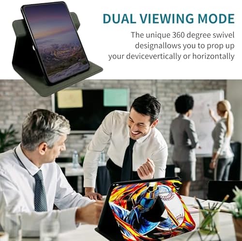 Case for Samsung Galaxy Tab A8 10.5" 2022 SM-X200/X205/X207, 360 Degree Rotating Stand with Multi-Angle Vertical & Horizontal Viewing Shockproof Shell for Women Men, Baseball Man