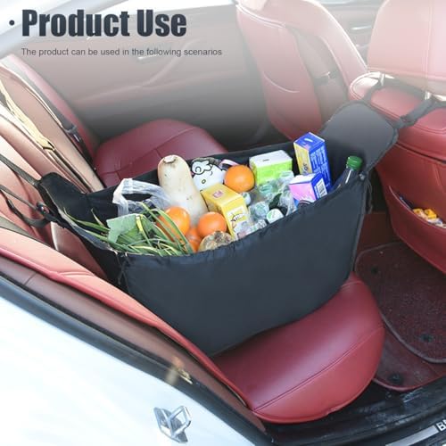 ZIMISI Car Seat Organizer, Oxford Cloth Backseat Car Storage Bag with Drawstrings, Large Capacity Passenger Seat Organizer, Hammock Foldable Hanging Travel Bag for Road Trip (1PC)