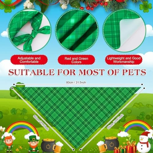 Abbylike 50 Pcs Christmas Plaid Dog Bandanas Bulk Red and Green Gingham Bandanas for Dogs Triangle Kerchief Bib Scarf for Pet Xmas Party Costume Photo Props Accessories, 25 Styles(31.5 x 21.7 x 21.7)