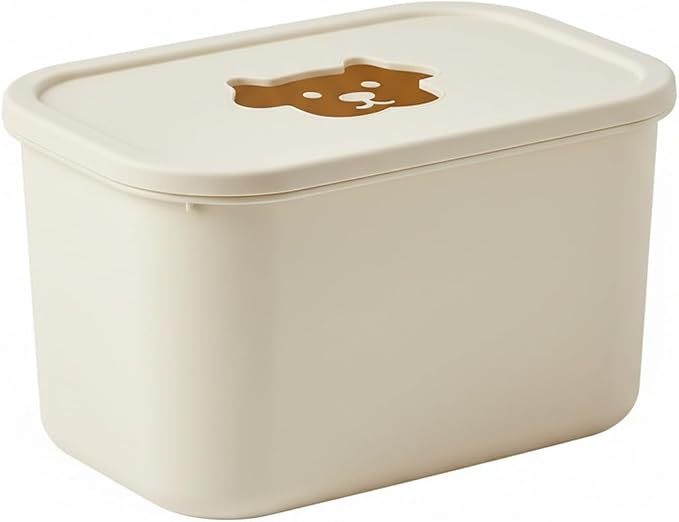 Dog Shaped Storage Bin with Lid and Handle, Decorative PP Plastic Organizer Box for Home, Office, and Craft Supplies