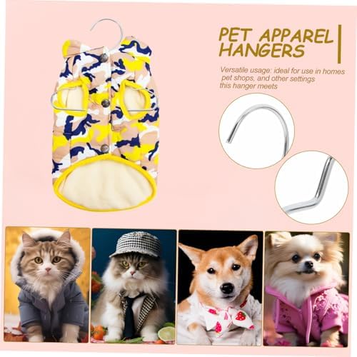 10Pcs PET Clothes Hangers for Small Garments, Steel Silver | Space Saving Design, Universal Fit for PET Clothing Storage, Sleek Finish for Homes and Closet Organization