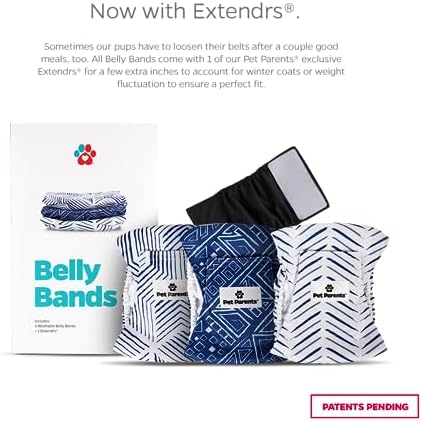 Pet Parents® Washable Belly Bands for Male Dogs (3pack) + Extendrs® of Durable Dog Diapers Male, Premium Male Dog Diapers & Dog Wraps (Small, Kahuna)