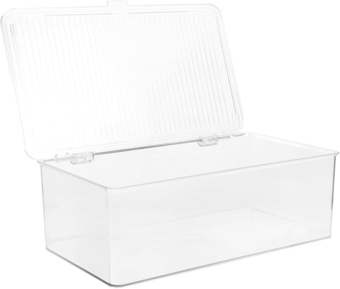 Portable DVD Storage Box with Lid, Dustproof PET Organizer | Large Capacity Container for CDs and Discs, Lightweight, Space Saving, Household Media Storage
