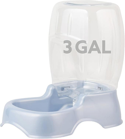 Petmate Pet Cafe Cat and Dog Water Dispenser - Water Bowl for Cats and Dogs, USA Made, 3 GAL, Pearl Ash Blue