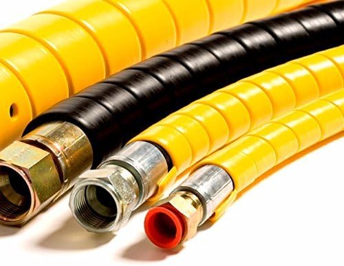 Electriduct 5/8 Inch Heavy Duty Spiral Wrap HDPE Flexible Plastic Cable Sleeve Hose Protector 25 Feet - Yellow