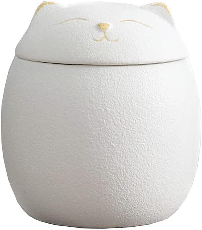 Ceramic Jar Cat Candy Dish Sugar Bowl Storage Jar Canister with Seal Lid