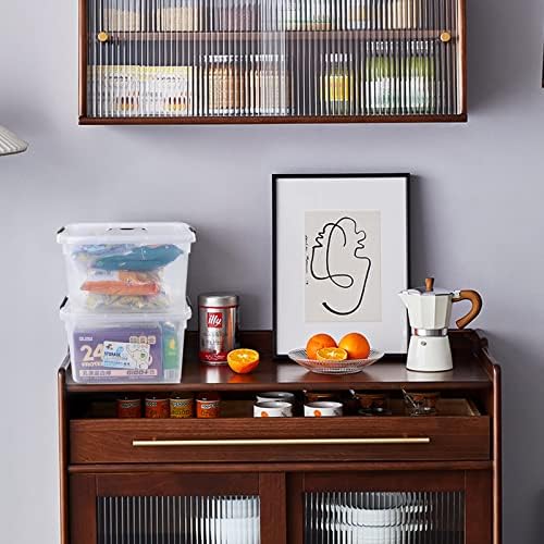 4-Pack 10.5 Quart Clear Plastic Latch Storage Boxes with Lid