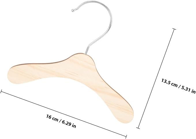 Beavorty Wooden Pet Clothes Hangers 6.3 Inch Wear-Resistant Dog and Cat Hangers Portable Household Closet Organizer for Small Pet Apparel