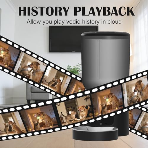 Automatic Cat Feeder with Camera, 5G WiFi Smart Pet Food Dispenser for Cats & Small Dogs, 6L Large Capacity Timed Auto Feeder with App Control, Night Vision, 2-Way Audio & Detachable Design