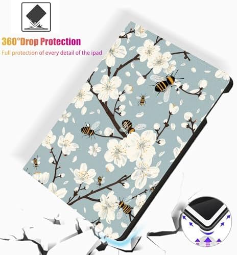 for Samsung Galaxy Tab A 8.0 2019 Model T290/T295 Tablet Case,Auto Wake/Sleep,Adjustable Stand Protective Cover - Skull Butterfly Flower