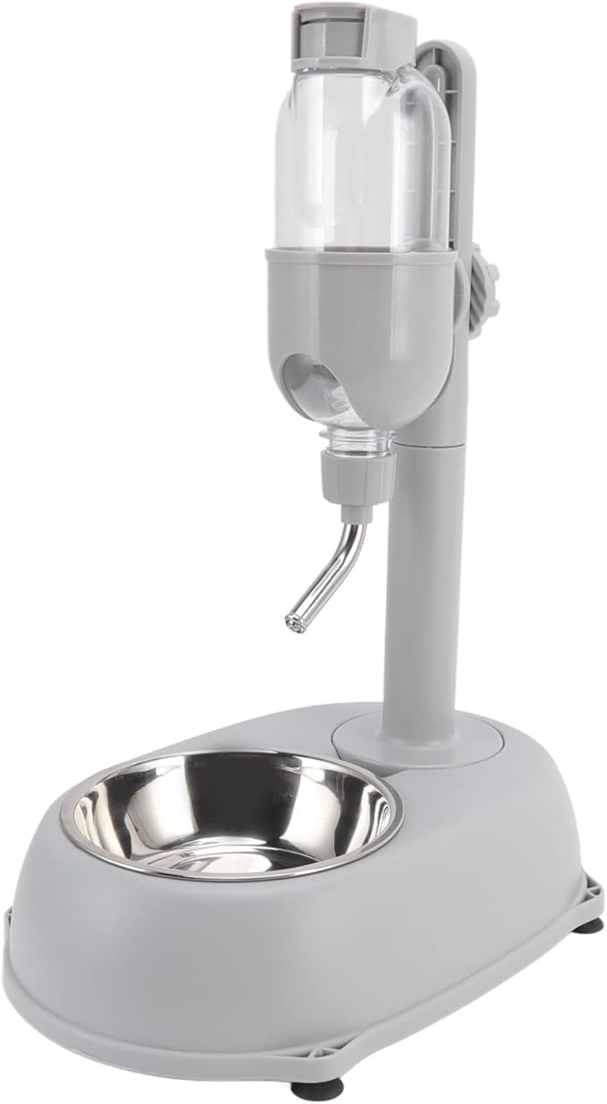 Pet Water Dispenser, Pet Standing Water Dispenser Bowl, 2 in 1 500ml Multifunctional Detachable Height with Stand for Dogs Cats