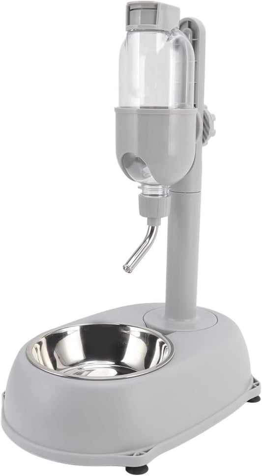 Pet Water Dispenser, Pet Standing Water Dispenser Bowl, 2 in 1 500ml Multifunctional Detachable Height with Stand for Dogs Cats