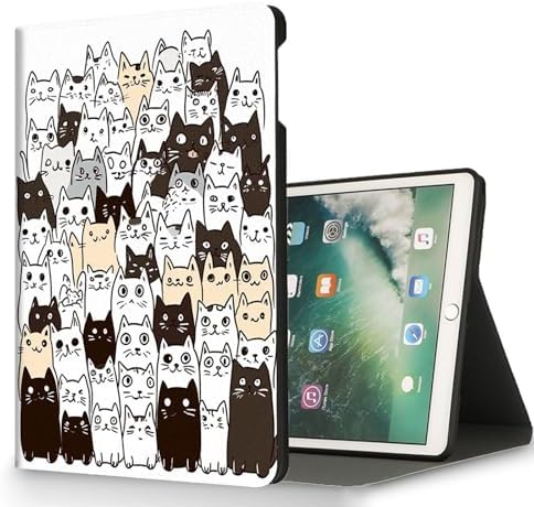 for Microsoft Surface Pro 7 Plus,Surface Pro 7/6/5/4 12.3" Tablet Case,Auto Wake/Sleep,Adjustable Stand Protective Cover - Cute Cat Pattern