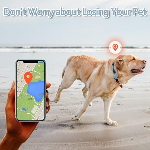 Waterproof Dog Collar with Airtag (1st & 2nd Gen) Holder, 2 Pack | Lightweight Silicone Hidden AirTag Holder for Dog Collar, Anti-Lost AirTag Case for Pet Cat Dog (Light Blue & Purple)