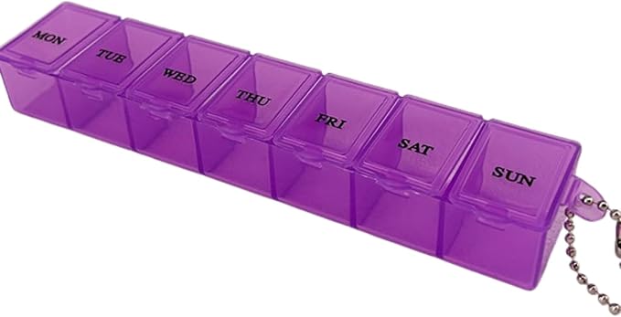 Pill Organizer 7-Day Weekly Pill Organizer | Portable Medicine, Daily Pill Cases for Pills/Vitamin/Fish Oil/Supplements