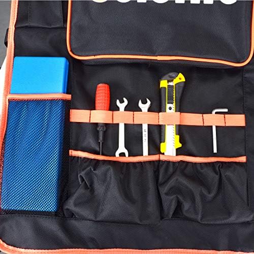 Goldfire Rear Seat Tool Organizers Cargo Net for Wrangler Storage Bag Trunk Cargo Holder Backseat Soft-Shell Carrier Car Pet Dog Barrier Divider Fits for Jeep JK JL 2007-2026 (Black,4 Doors Models)