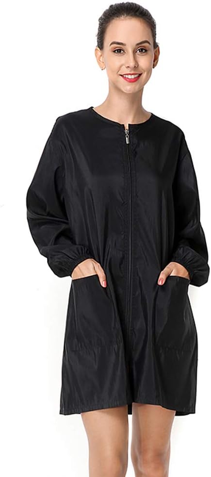 Polyester Professional Salon Smock Hair Stylist Jacket | Water-resistant Haircut Cape, Pet Grooming Workwear, Barber Apron