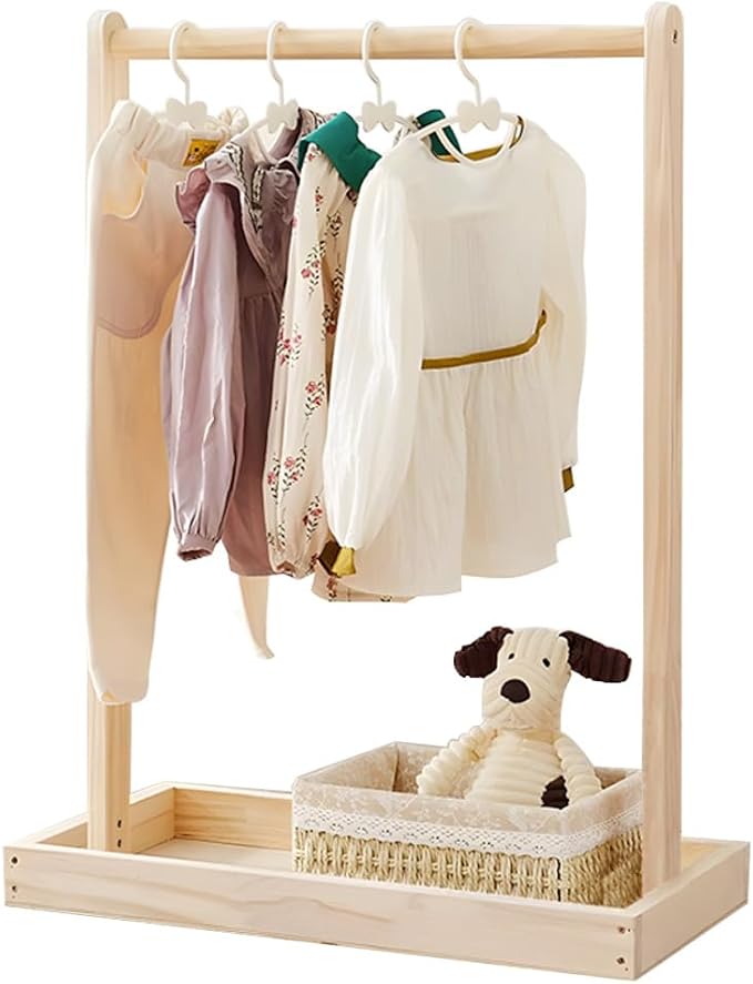 Baby Garment Rack, Kids Clothing Rack with Storage Shelf & Hanging Rod | Mini Closet Rack, Children Clothes Garment Rack, for Bedroom,Playroom,Nursery,Laundry, Pets Clothing Rack for Dogs Cats Dolls