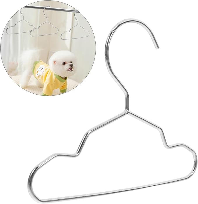 Ciieeo 10pcs Pet Hangers Steel Pet Clothing Rack Cat Dog Clothe Hanger Mini Storage for Doll Apparel Dry Rack Fashionable Garment Organizer