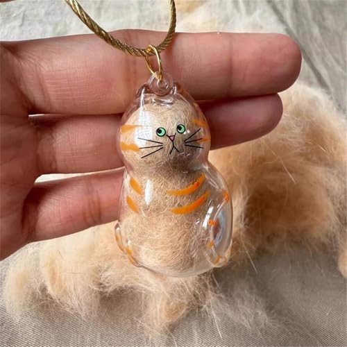 2PCS Clear Puppy Hair Storage Bottle Twist Open Keepsakes Ornament For Cats Owners Decorative Wall Hanging Pet Hair Collectible