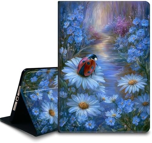 Bxgolkgd Tablet Case for Samsung Galaxy Tab S6 Lite 10.4 Inch (2024/2022/2020),Shockproof Stand Cover with Heat Dissipation,Auto Wake/Sleep Function,Ladybug Flower Art
