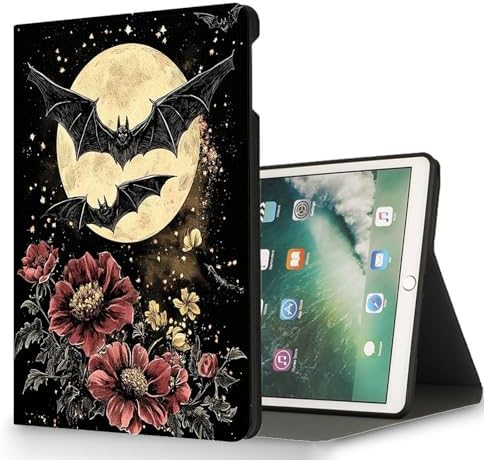 for Microsoft Surface Pro X/Pro X Plus-13 2019/2020/2021/2024 Tablet Case,Auto Wake/Sleep,Adjustable Stand Protective Cover - Bat Moon