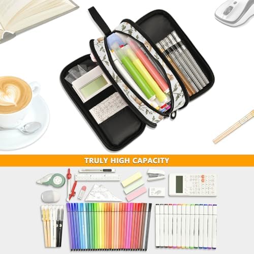 Custom Large Capacity Pencil Bag Teen Girls Pencil Case For Kids School Supply Portable Sweet Squirrel animal White