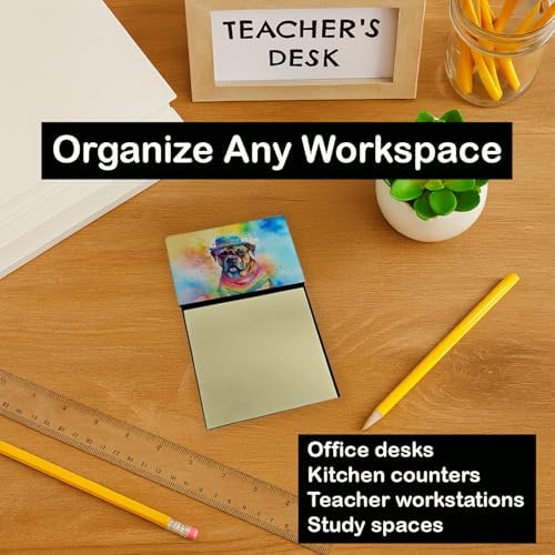 Caroline's Treasures Cane Corso Hippie Dawg Sticky Note Holder Refillable Dispenser Self-Sticky Note Pads, Memo Pads Blank Desk Accessories