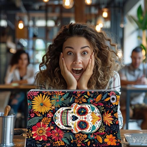 for Microsoft Surface Pro 7 Plus,Surface Pro 7/6/5/4 12.3" Tablet Case,Auto Wake/Sleep,Adjustable Stand Protective Cover - Day of The Dead Sugar Skull