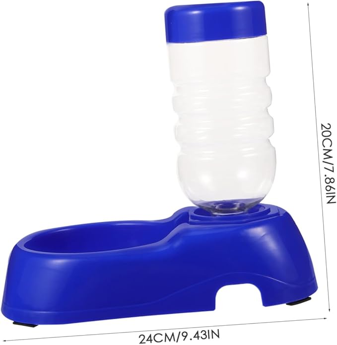 balacoo Dog Waterer Pet Food Feeder and Water Water Dispenser Bowl Gravity Water Bowl for Dogs Cats (Blue)
