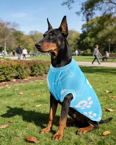 PET SHOW 4 Pack Summer Dog Shirts for Large Dogs Boy UPF 50+ UV Sun Protection Cooling Clothes Tank Top Shark Dog T-Shirts Pet Holiday Party Sleeveless Vest Blue(XXX-Large)