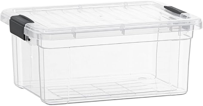 Superio Clear Storage Box with Lid, 36 Quart Plastic Container Bins for Organizing, Stackable Crates, BPA Free, Non Toxic, Odor Free, Organizers for Home, Office, School, and Dorm