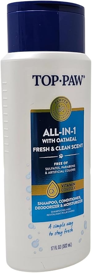 Top Paw All-in-1 Oatmeal Shampoo and Conditioner for Dogs, 17 Ounces
