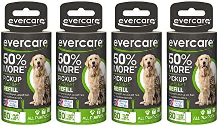 Evercare Pack of 4 Pet Extreme Stick Plus Lint Roller Refill Rolls