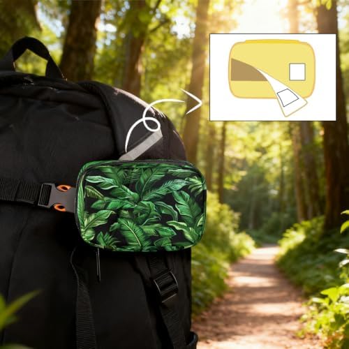 Travel Pill Organizer Tropical Green Leaf Pattern Small Pill Case
