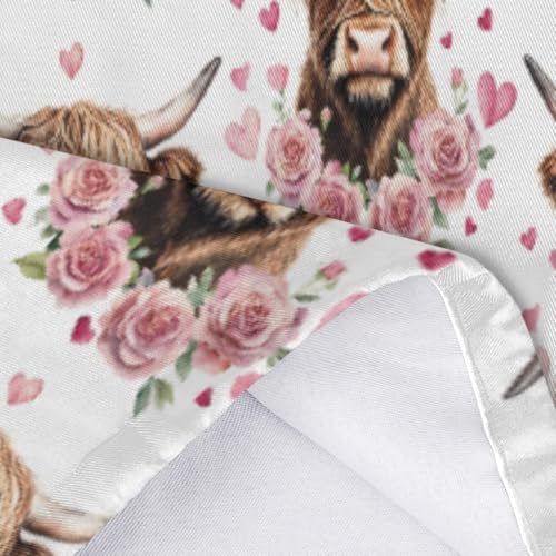 Pardick Plastic Bag Holder Heart Rose Highland Cow Wall Mount Grocery Bag Holder Wasgable Plastic Bag Dispenser Garbage Bag Organizer for Home Kitchen Decor, Gifts for Women Mom Family Friends