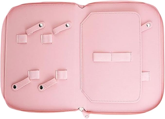 Pet Grooming Tool Storage Case Dog or Cat Grooming Supplies Dog Grooming Bag Portable PU Leather Storage Organizer Suitable for Professional Pet, Pink