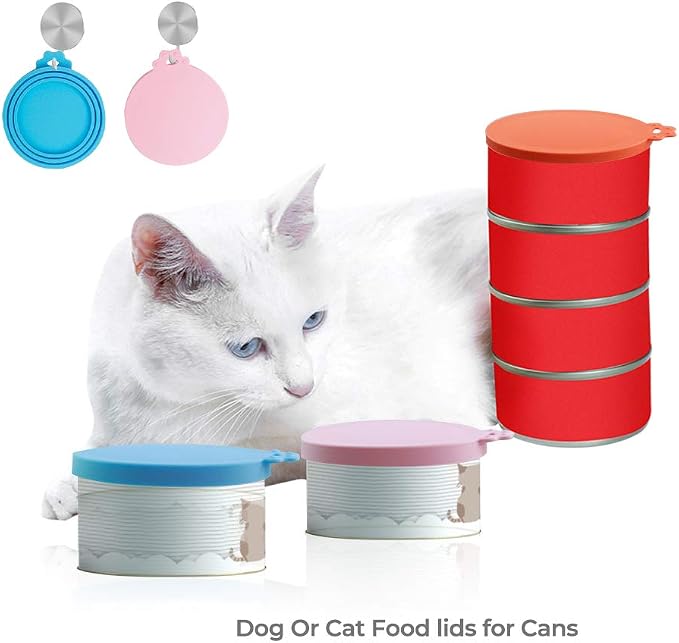 Yobbai 6 packs Pet Food Can Lids, Food Safe BPA-Free & Dishwasher Safe, Can Covers Most Standard Size Dog and Cat Can Tops