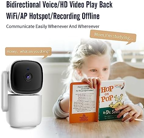 2024 New Indoor Pan-Tilt Surveillance Smart Camera、1080p HD Dog Camera W/Night Vision, Motion Detection for Baby & Pet Monitor, Cloud & Sd Card Storage, Compatible with Alexa & Google Home, 2.4g Wif