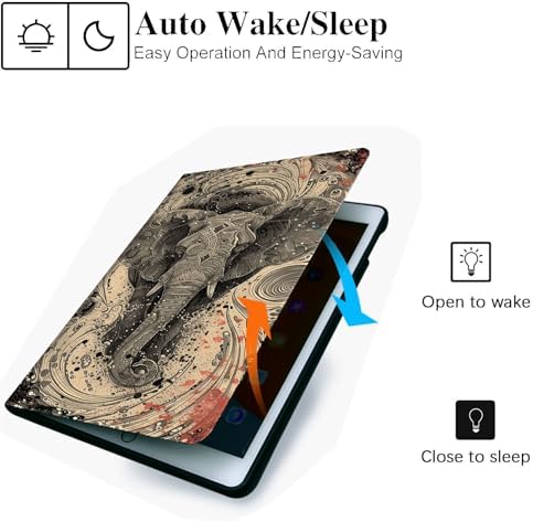 for Microsoft Surface Go 4/3/2/1-10.5" 2021 Tablet Case,Auto Wake/Sleep,Adjustable Stand Protective Cover - Vintage Elephant Totem