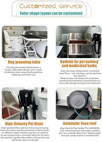 Commercial Mobile Pet Grooming Trailer Dog Grooming Station Trailer | Ideal for Professional Grooming Services with Practical Interior Design, Water Setup, Storage and Custom Solutions