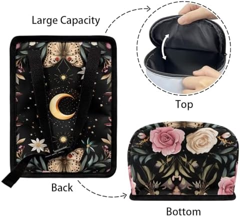 Daisy Moon Print Cars Trash Can with Lid Car Garbage Can Car Waste Basket, Leak-Proof Cars Trash Bin, Van Truck Trash Hanging Sedan Accessories Interior Organizer Bag