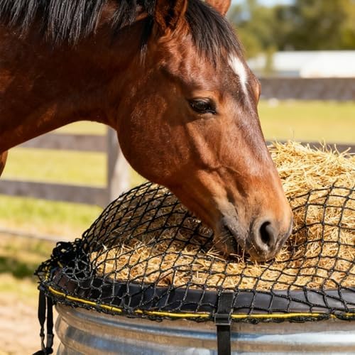 2Pcs 74'' x 45''Heavy Duty Stock Tank Slow Feed Hay Net, Buckle Adjustable